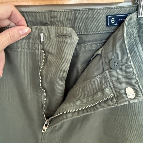 GAP Wide Leg Khaki Olive Green Wide-Leg Chino Pants Women’s 6 Loose - Picture 5 of 7